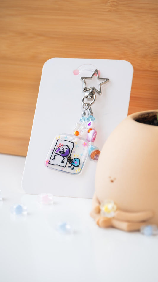 Elvenflower artist blob shrink plastic keyring phone charm