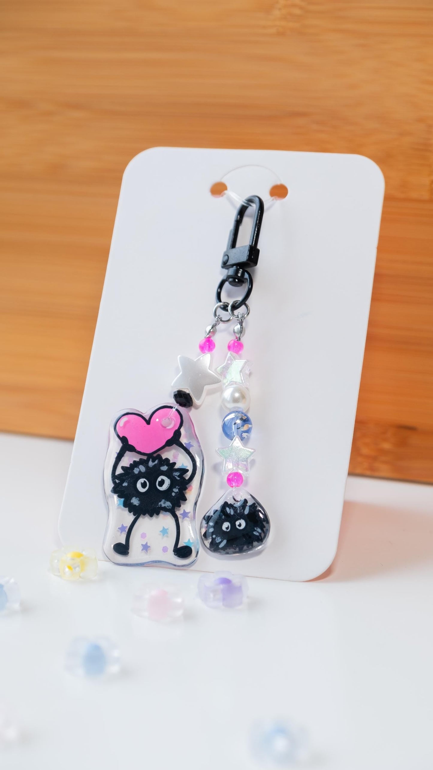 Elvenflower soot sprite Ghibli fanart illustrated phone charm handmade