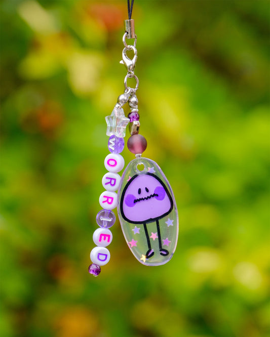 Anxious Blob Phone Charm