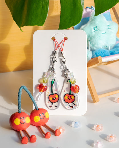 Matching Cherry Blob Phone charms