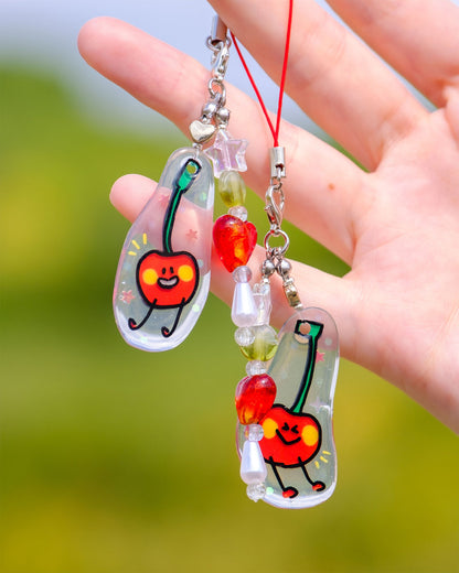 Matching Cherry Blob Phone charms