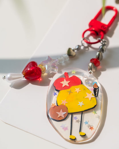 Elvenflower art artist blob illustrated cute keyring keychain