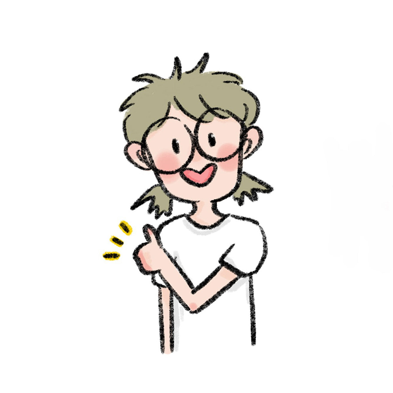 Illustrated artist portrait