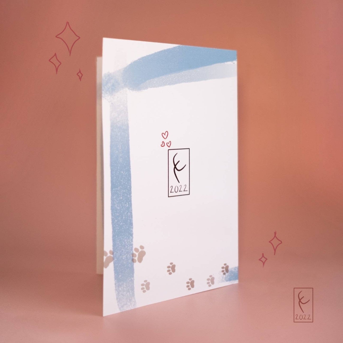 Valentine's Day card illustrated cat