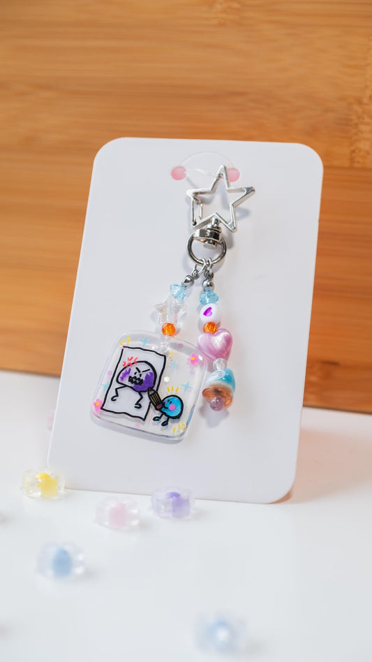 Elvenflower artist blob shrink plastic keyring phone charm