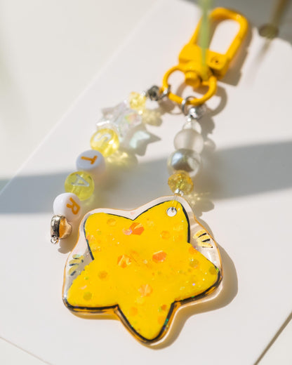 Elvenflower lucky star blob sunlight cute keyring close up detail