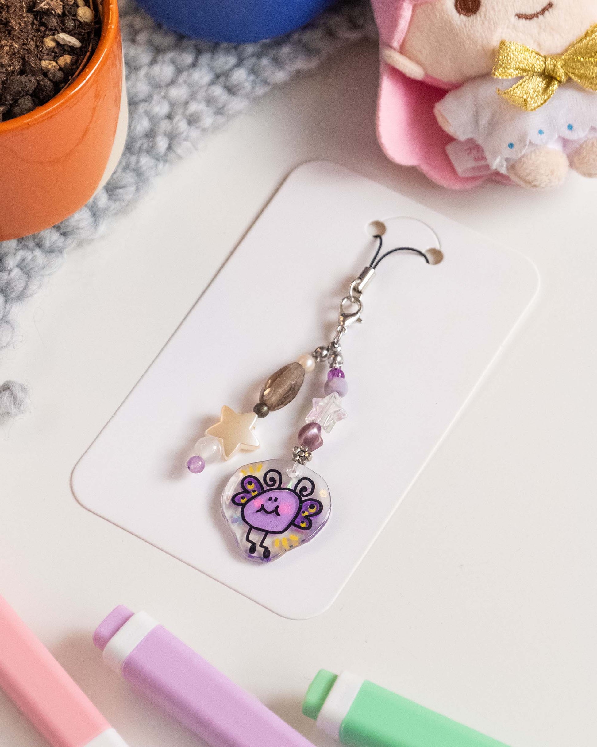 Butterfly blob phone charm star decoration