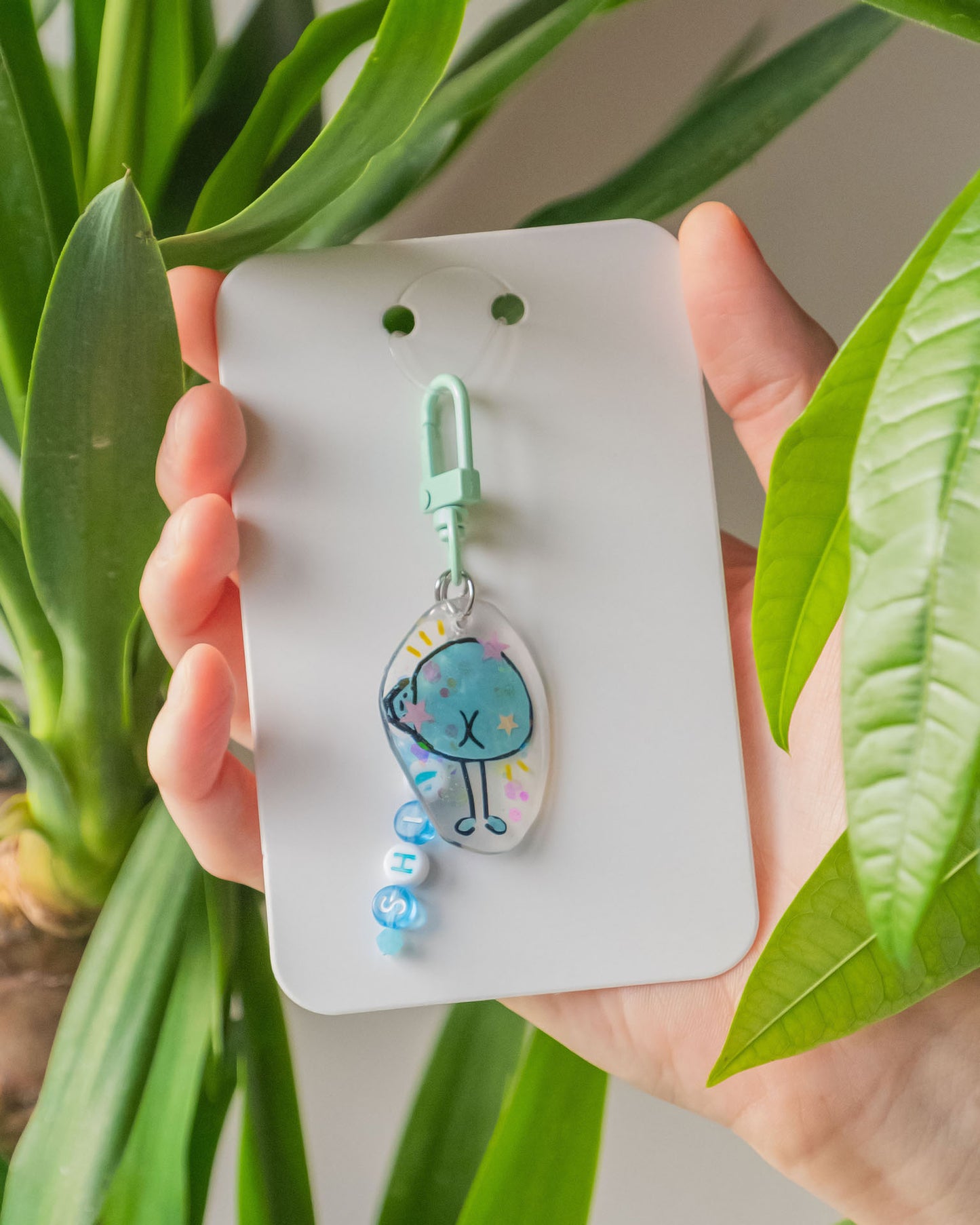 Shinee Shawol blue blob lightstick kpop phone charm handmade