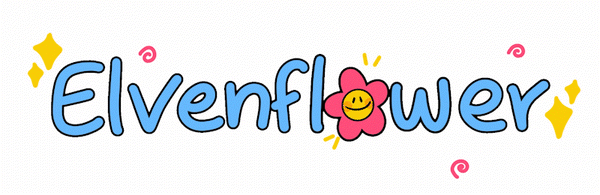 Elvenflower logo animated title floral colourful illustration